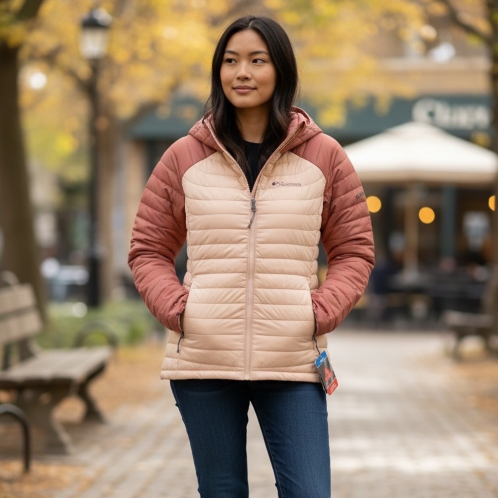 Columbia Women's White Out ll Omni Heat Hooded Jacket Puffer Medium